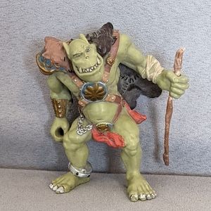 Papo 2002 Medieval Green Troll Orc OGRE With Staff